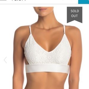 Never worn white lace Free People strappy bra.